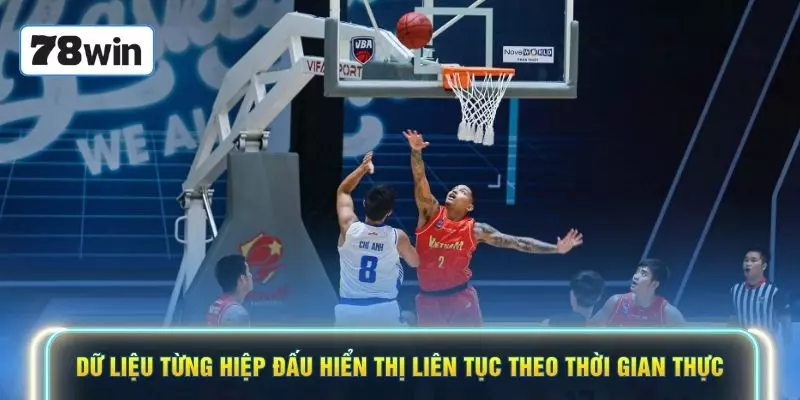 Dữ liệu từng hiệp đấu hiển thị liên tục theo thời gian thực